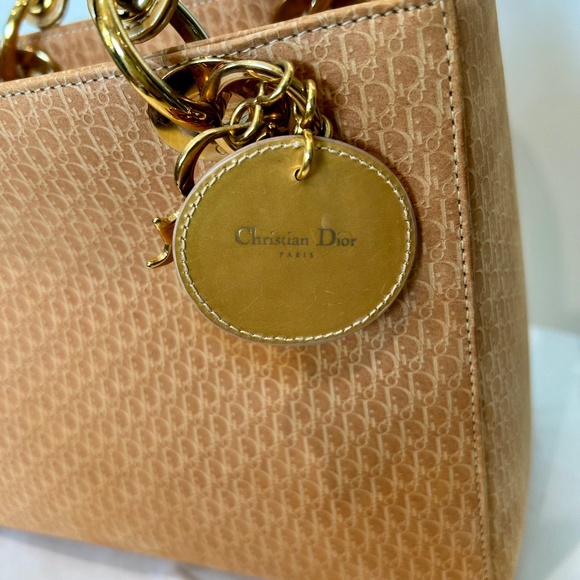 LADY DIOR BAG AUTHENTIC Unique Color Suede Satchel Gold Hardware Patent Leather - Picture 3 of 16
